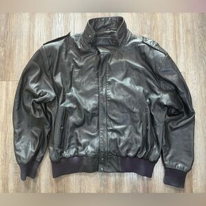 Vintage North Beach Leather Michael Hoban Jacket Men 46 Black Motorcycle Biker